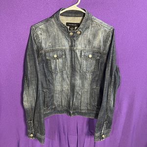 Calvin Klein Women’s Large Jean‎ Jacket Full Zip Band Collar